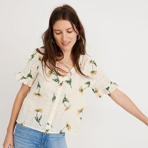 Madewell Flower Button Down Blouse